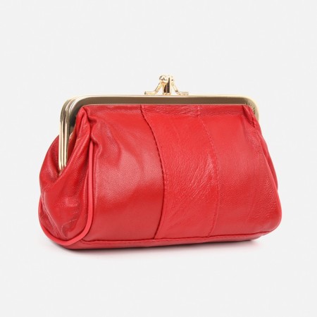 Cosmetic bag, 3 departments, outer pocket, red color