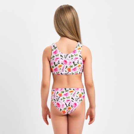 Children's swimsuit KAFTAN "Flowers", height 140 cm, pink-2