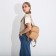 Women's backpack of artificial leather with lightning, 1 pocket, sand color