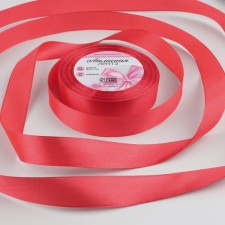 Satin tape, 20 mm × 23 ± 1 m, coral color No. 129