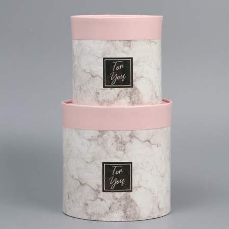 Set of hats 2 in 1, gift packaging, “marble”, 13 x 13, 16 x 16 cm-2