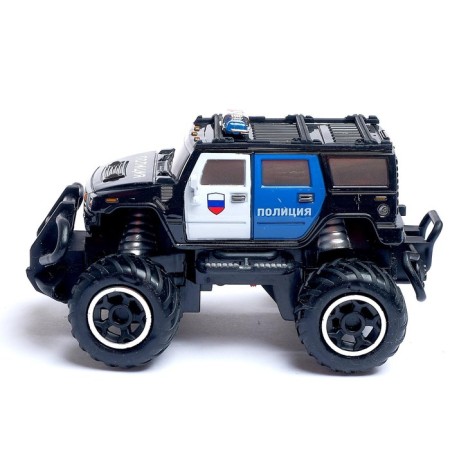 Radio -controlled jeep "Police" works on batteries, black color-1