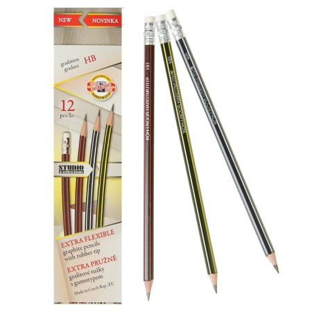 Chernographic pencil 2.0 mm, Koh-I-Noor 1397 HB, with an eraser, super-bending, l = 189 mm