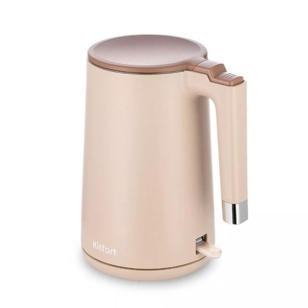 Electric ketta KitFort KT-6662-1, plastic, Metal flask, 1.5 l, 2200 watts, beige