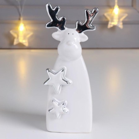 Souvenir Ceramics "Losik with stars" silver 16.8x5x7.2 cm