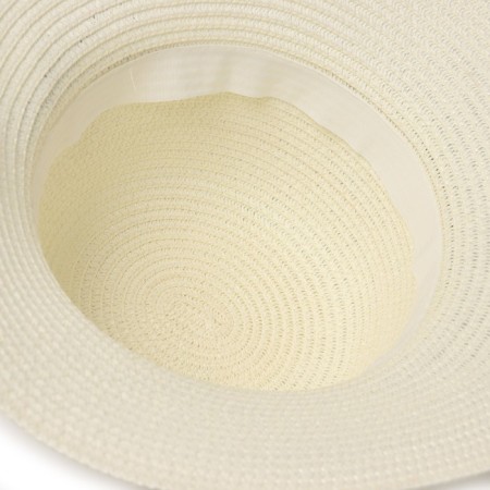 Women's hat with bowing minaku color white, rr 56-58-3