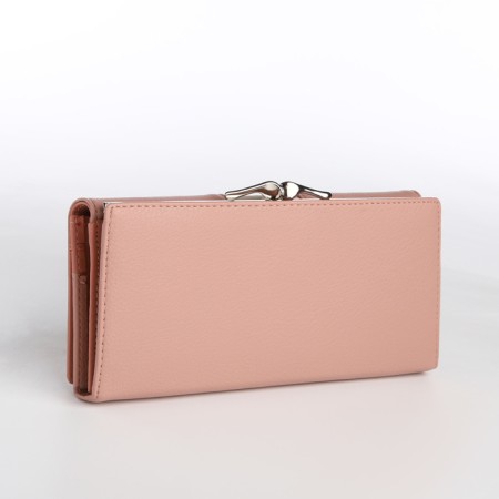 Women's wallet on magnet, pink color-1