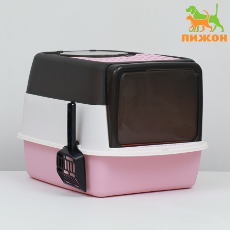 Closed toilet 51 x 34 x 37 cm, pink+scoop (with UV lamp)
