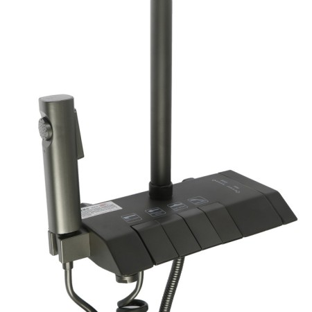 The shower system Zein Z3685, the upper and hand watering can, PVC hose, hygienic set, graphite-11