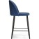 Metal amisore stool/velor, black/blue 48x53x95 cm