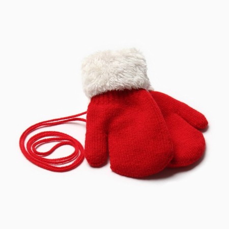 Baby mittens for claim Minaku with a lapel of 15 cm red-1