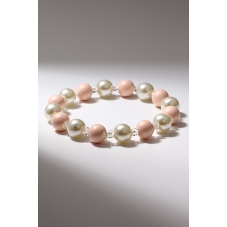 Bracelet Pearl "Spring", beads No. 10, white-pink color-1
