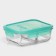 Glass Lockie & Lock Food, 1010 ml, 2 sections, green cover