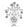 Wall clock, series: openwork, "Marken", smooth move , 45 x 59 cm, d-15.5 cm