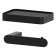 Toilet paper holder with black artwelle shelf