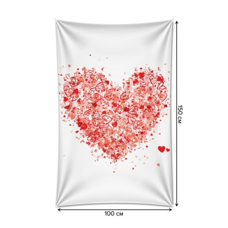 Decorative panel with photo printing "Air Heart", vertical, size 100x150 cm-1