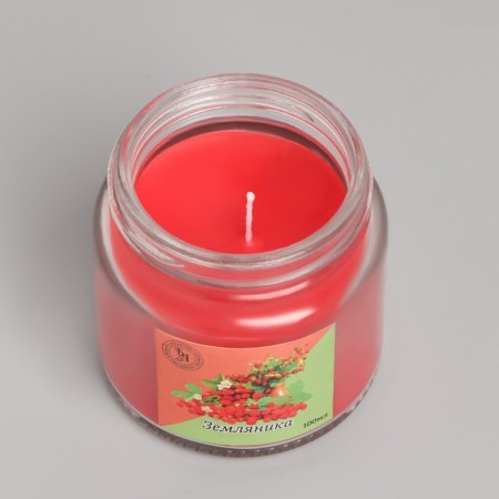 Aromatic candle in glass 6.3cm, 100ml, strawberry-3