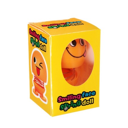 Smile on the spring, on the panel in the car, tongue, yellow-3