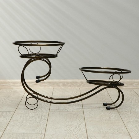 Flowers stand, floor, 2 pots, d = 14 cm, bronze, "bouquet"-1