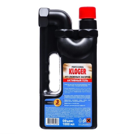 Kloger Turbo Cleaning, Gel to eliminate blockages, 1000 ml-1