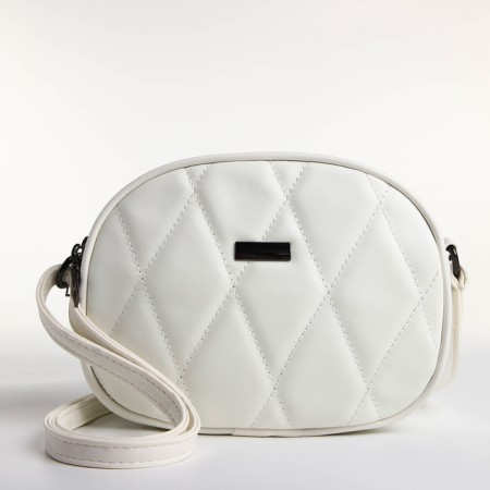 Bag Women's Cross-Bodi with a zipper, white color