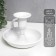 Summary Metal for 1 candle with the handle "bend" white 9x10.5x10.5 cm