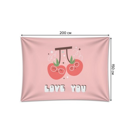 Decorative panel with photo printing "Cherry Love", horizontal, size 150x200 cm-1