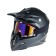 Mask glasses for motorcycle engineering, glass blue-violet chameleon, black-red, OM-25