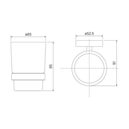 Cupcanger single IDDIS SENA SENSSG1I45, 65x91x95 mm, matte glass-3