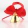 A bell on a pin with a bow for graduation, red, d = 2.6 cm