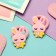 Hair elastic band "Baby" (set 2 pcs) Bunny, 3 cm, pink