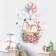 Sticker Plastic Interior Color "Olenenok in a basket with flowers" 35x50 cm