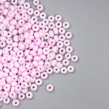 Glass 8/0 "Marshmallow. Matte. Lilac powder" 10 g