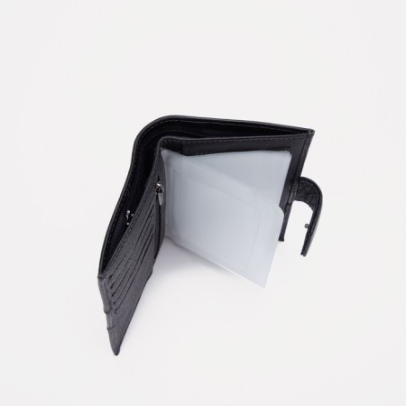 Male purse on the button for auto documents and passports, black color-4