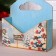 Wooden Kashpo "envelope, New Year No. 1", wooden pen, blue, 20.5 × 18 × 6 cm