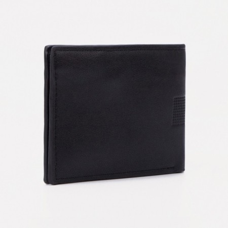 Male purse without fastening, for bills, for cards, black color-1