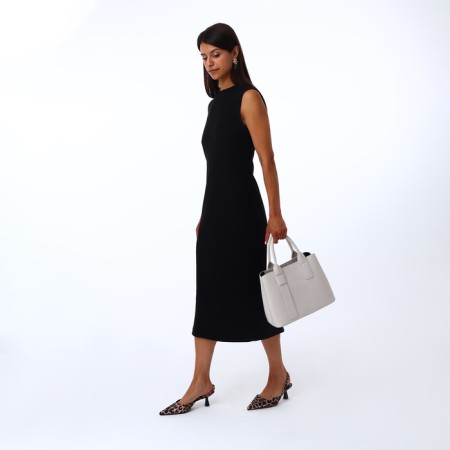 Women's bag with lightning, textura, average size, white color-12