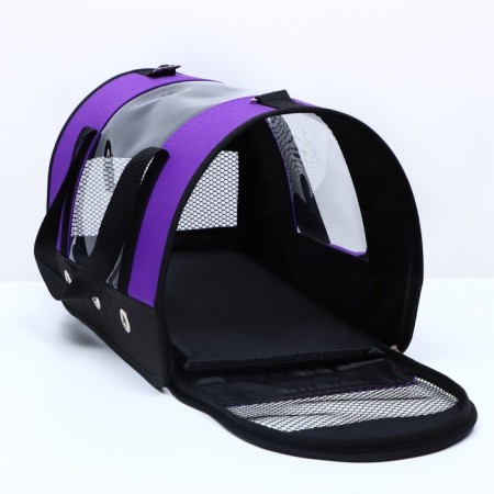 Bag-carrier with a window "Panoramic", 40 x 25 x 27 cm, purple-2