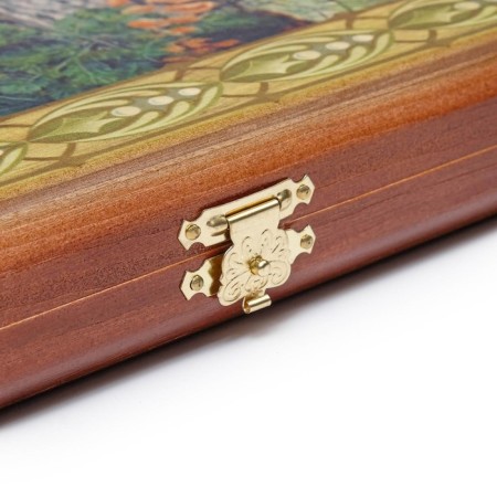 Backgammon "clubfoot", wooden board 60 x 60 cm, with a field for playing checkers-5