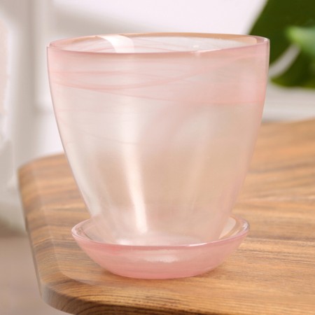 Flower pot with pallet No. 2 "Aleb" pink, 0.85 liters