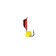 Mormyshka column black, red abdomen + ball Granen yellow, weight 0.6 g