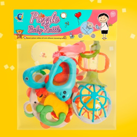 A set of rattles with teeth teeth, 10 items-8