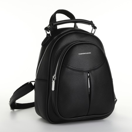 Women's backpack on lightning, black color