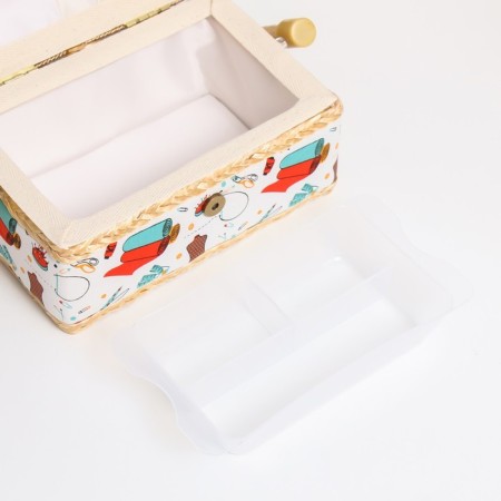 Casket for needlework "Sewing workshop" 9,5x19.5x13 cm-3