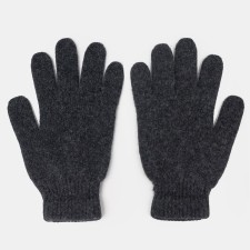 Female gloves from Mongolian wool, black color, size 6.5-7.5