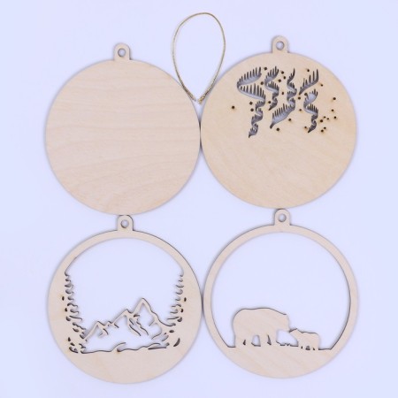 New Year's blanks for creativity. Wooden suspension "New Year! White bears"-2