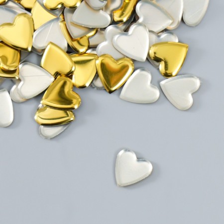 Decor for creativity Metal "Heart" gold set 150 pcs 1x1 cm-1