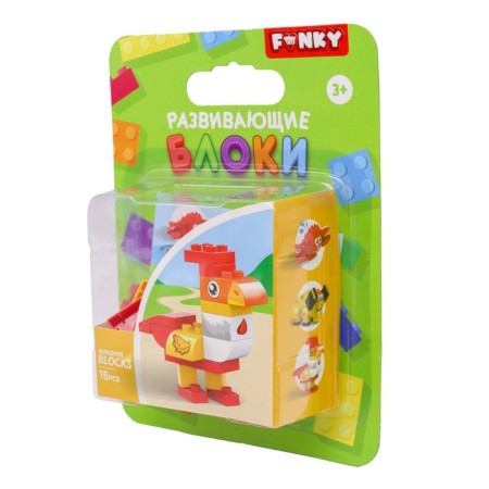 CHARACTOR Children's Funky Toys "Rooster", with large blocks, 16 parts-2