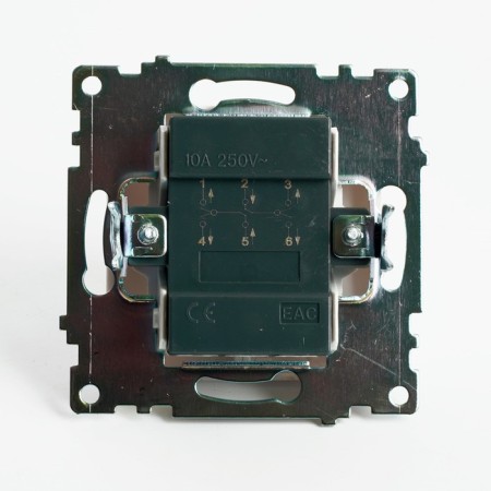 2-clavy switch (mechanism), 250V, 10A, Stekker series Katrin, GLS10-7107-01, white-5