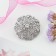 Brooch "Circle Pattern", white color in silver